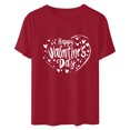 thumbnail image 6 of VKOYWKM Valentine's Day Heart Tops for Women Romantic Love Graphic Tees Cute Tops Casual Short Sleeve Loose Fit Tees Valentine Round Neck Holiday Tshirt Shirts, 6 of 7
