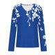 thumbnail image 5 of Ailaofu Long Sleeve Shirts for Women Fall Fashion Basic Trendy V-neck Floral Printed Casual Tops, 5 of 5