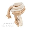 thumbnail image 5 of Womens Scarf Lined Knit Wraps Soft Knitted Scarf Cold Weather Long Scarvesthick Warm Long Shawl Womens Scarves Khaki One Size, 5 of 9