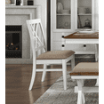 thumbnail image 2 of Attractive White Finish Dining Chairs 2pc Set Upholstered Seat x-Back Design Kitchen Dining Furniture Side Chairs, 2 of 7