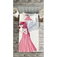 thumbnail image 3 of Ambesonne Anime Quilted Bedspread Set 2 Pcs, Lady Holding a Red Heart Art, Twin Size, White Pink and Red, 3 of 3