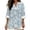 Blue Flower Monstera Palm Tree, variant on Blue Wave Swirl Print Womens Long Sleeve Tops V Neck Cotton Linen Work Blouse Shirts for Women Business Casual 2026 Side Slit Spring Fall Outfits, Size M