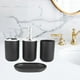 thumbnail image 3 of Juego de 4 accesorios de baño de plástico ABS, artículos de baño, cepillo de dientes, taza y jabón. Negro, 3 of 8