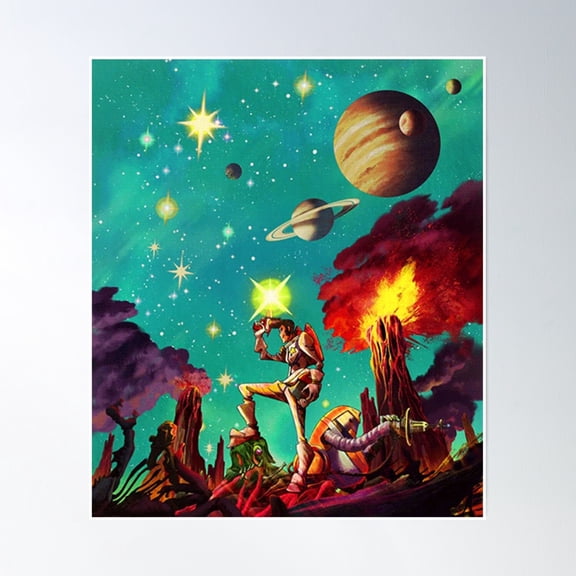 Space Dandy & Qt Poster Wall Art, Modern Wall Decor, 8x12 UNFRAMED