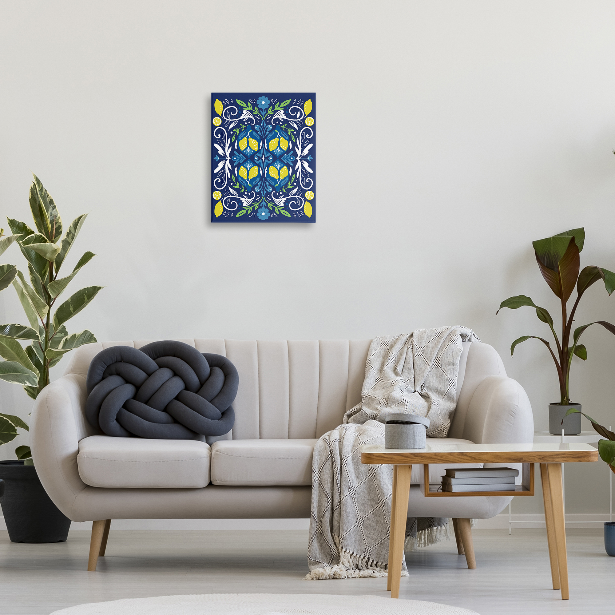 Stupell Industries Mosaic Floral Pattern Food & Beverage Painting Wrapped Canvas Art Print Wall Art, 16 x 20