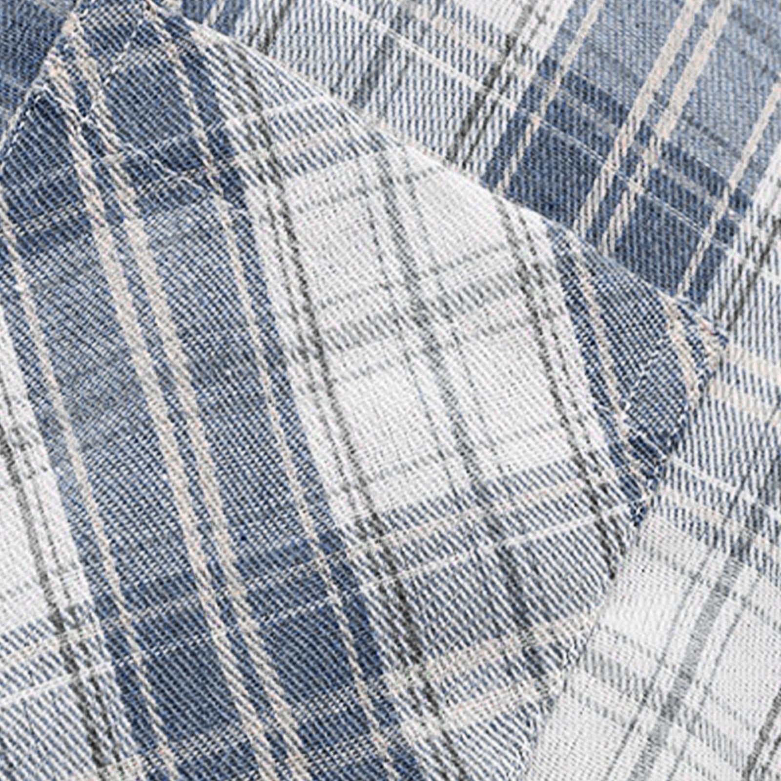 FRSASU Men's Summer Plaid Dress Shirt Short Sleeve Button Down Cuban T-Shirts Western Casual Checkered Button Up Shirts Blue