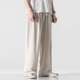 thumbnail image 5 of Mens Casual Baggy Pants Elastic Waist Loose Soft Trousers Solid Color Straight, 5 of 11