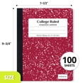 thumbnail image 3 of ONAVIA Composition Notebook Wide Ruled, 6 Pack, 200 Pages/100 Sheets, 9-3/4 x 7-1/5, Marble Composition Books Bulk for Students, Hard Cover, Black, 3 of 8