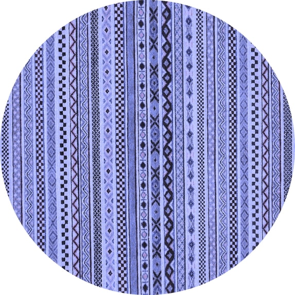 Ahgly Company Indoor Round Abstract Blue Modern Area Rugs, 8' Round