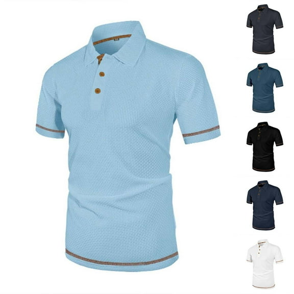 Ashirexll Mens Shirts Casual, Summer Shirts for Men, Casual Fashion Button Turndown Collar T-shirt Summer Casual and Formal Shirts