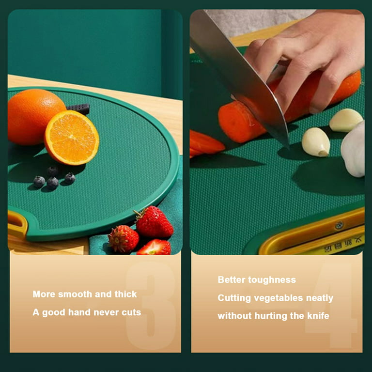Vertical Double Sided Cutting Board,Non-Slip Plastic Cutting Board for  Kitchen,BPA Free 360 Degree Easy Grip Handle Cutting Board Plastic,  Reversable Chopping Board for Fruit Meat 