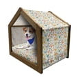 thumbnail image 1 of Animals Pet House, Cheerful Farm Animals in Many Colors with Spring Summer Flowers and Hearts, Outdoor & Indoor Portable Dog Kennel with Pillow and Cover, 5 Sizes, Multicolor, by Ambesonne, 1 of 5