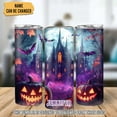 thumbnail image 2 of Personalized Halloween Skinny Tumbler - Design Horror Tumbler - Halloween Haunted House Gifts - Unique Gifts on Halloween Birthday Christmas - Custom Name 20oz Stainless Steel Tumbler, 2 of 6