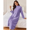 thumbnail image 2 of Ekouaer Robes for Women Zip Housecoat Long Sleeve Winter Zipper Bathrobe with Pockets, 2 of 5