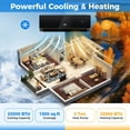 thumbnail image 6 of Costway 24000 BTU Wifi Enabled Mini Split Air Conditioner & Heater with Heat Pump Black, 6 of 8