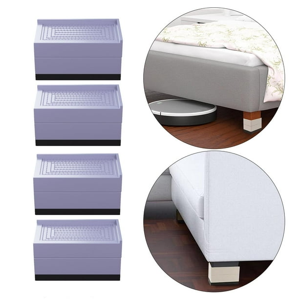 Elevadores de Muebles Yotijar Gris grande Extensores de patas de cama 4 piezas