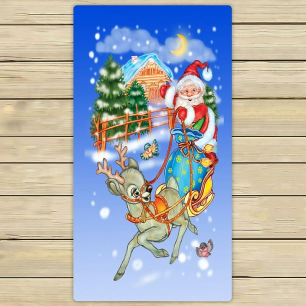 PHFZK Festival Towel, Merry Christmas Santa Claus in ...