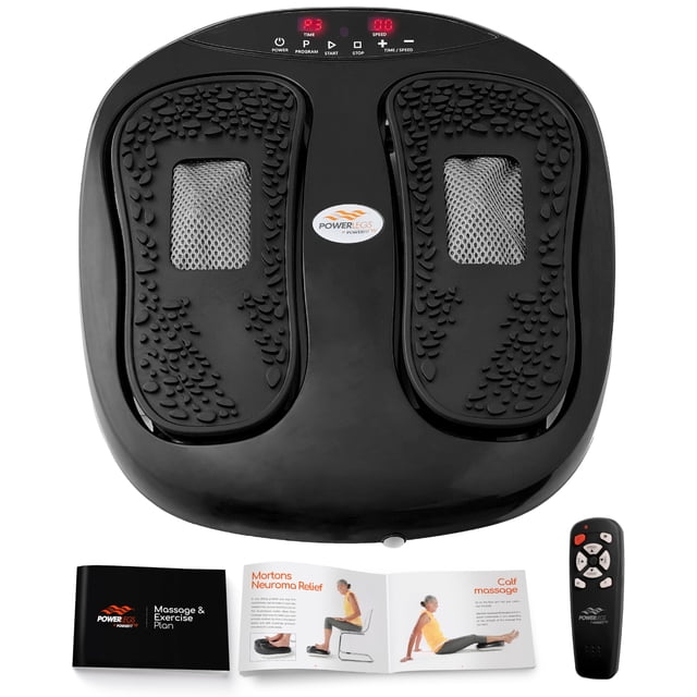Masajeador de pies Powerfit Power Legs con mando a distancia, color negro