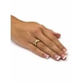 thumbnail image 3 of PalmBeach Jewelry Yellow Gold-Plated or Sterling Silver Rolling Triple Band Crossover Ring, 3 of 5