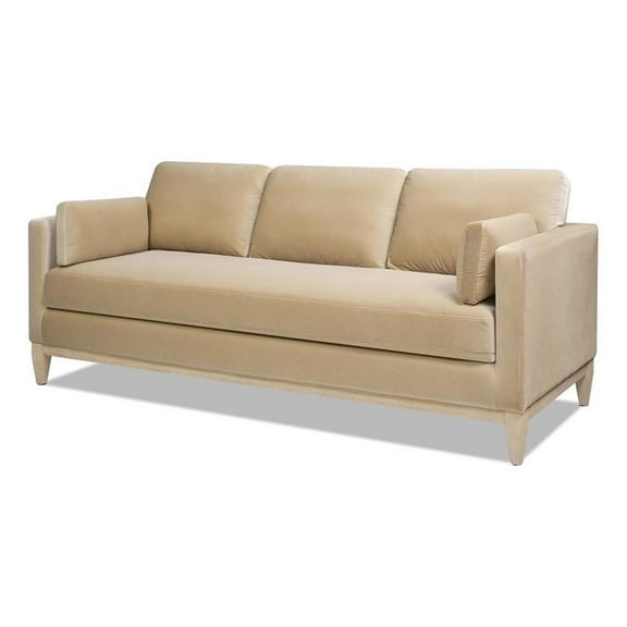 Pemberly Row 84" Modern Farmhouse Sofa Fawn Brown Performance Velvet