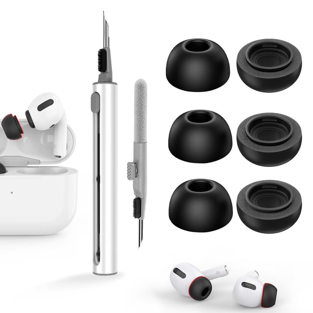 Almohadillas viscoelásticas de repuesto para AirPods Pro, color negro