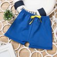thumbnail image 4 of KPOPLK Toddler Boy Shorts Kids Cotton Shorts Casual Elastic Waist with Drawstring Clothes for Summer 1-12Years Size 3-4 Years,Blue, 4 of 5