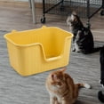 thumbnail image 1 of Bandeja de arena para mascotas Salvador lavabo para gatos con cuchara lados altos duraderos Amarillo L, 1 of 10