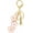 Pink Sakura, variant on Gold Bubble Letter Keychain, Initial Bag Charms for Handbags, Cute Flower Purse Accessories for Women, Monogram Gift