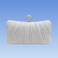 thumbnail image 2 of Alkepwun Women's Clutch Sparkling Glitter Casual Large Capacity Rhinestone Ring Clutch Versatile Pleated Chain-Strap Evening Bag for Bridal Wedding Party, 2 of 9