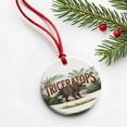 thumbnail image 6 of Triceratops Horned Dinosaur Cartoon Christmas Tree Holiday Round Ceramic Ornament, 6 of 7