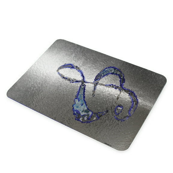 KuzmarK Glass Cutting Board - Treble Clef Blue Steel