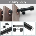 thumbnail image 2 of Heavy Duty Curtain Rods, 1 1/8 Inch Diameter Single Curtain Rod 144-240Inch(12-20ft) Extendable Length for Large Windows with End Caps Adjustable Modern Brackets-Matte Black, 2 of 13