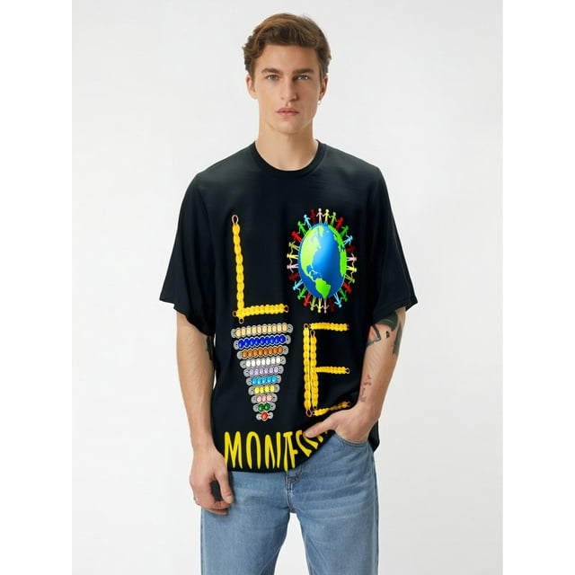 Love Montessori Teacher Montessori Education Back To School T-Shirt Tee For Adult, Men, Women, Teen, Teenager, Adolescent, Youth