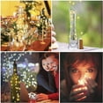 thumbnail image 3 of Lámpara de botella de vino, lámpara de hadas, lámpara con alambre de cobre, lámpara de corcho, cadena, decoración artesanal, Navidad, 10 piezas, 2 metros, 20 luces de color, 3 of 5