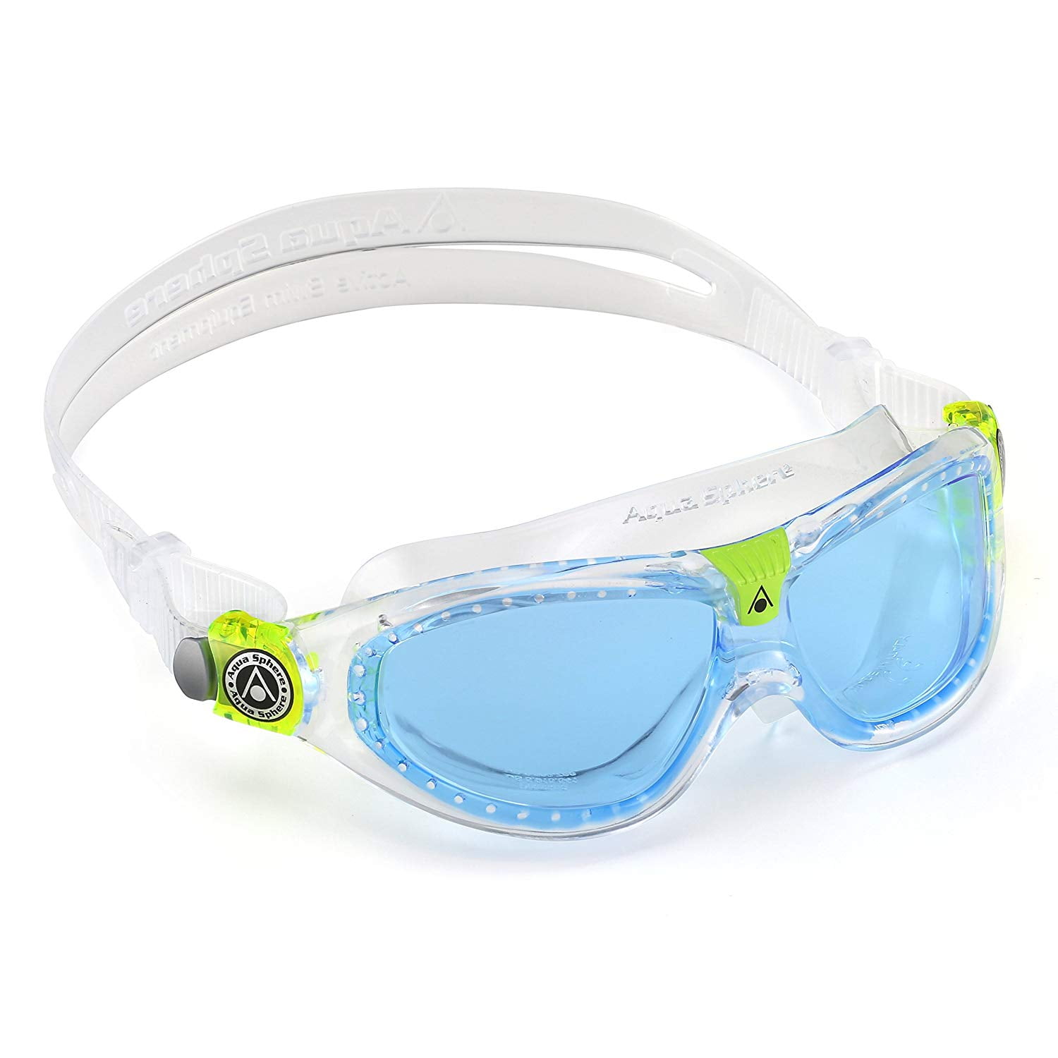 Seal Kid 2 Swim Goggle, Blue Lens Transparent New version, Fits most children ages 3+ By Aqua Sphere by