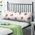 thumbnail image 2 of Strawberry Body Pillow Cover - Soft & Breathable, Hidden Zipper, 20"x54", Kawaii Strawberry & Floral Print - Perfect Gift for Strawberry Lovers, Side Sleepers, Pregnancy Support & Sweet Home Decor, 2 of 7