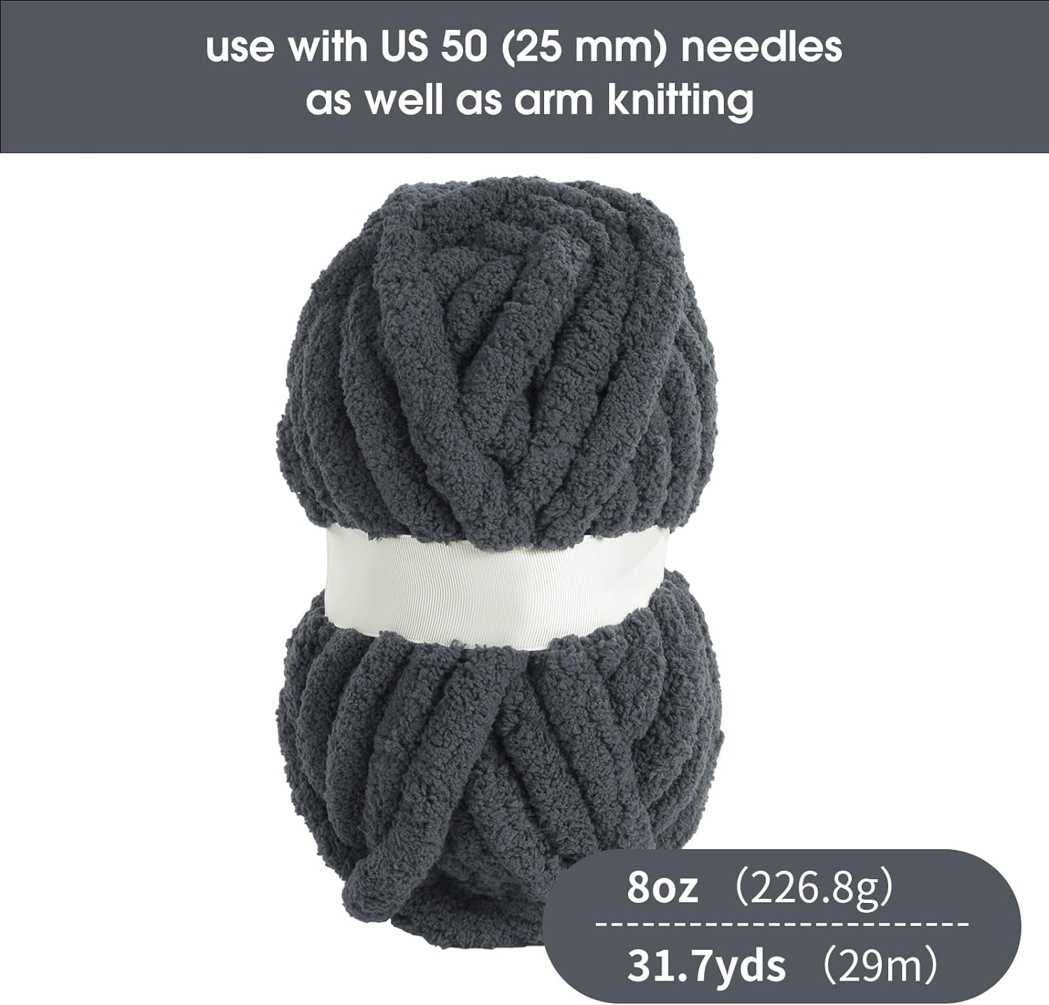 8 Pack Chunky Chenille Yarn - Super Soft Bulky Knitting Yarn for Blankets Scarf DIY, 8oz/27yds per Skein, Fluffy Plush Yarn for Crochet & Hand Knitting