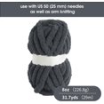 thumbnail image 5 of Black Chunky Chenille Yarn for Crocheting, Bulky Thick Fluffy Yarn for Knitting,Super Bulky Chunky Yarn for Hand Knitting Blanket, Soft Plush Yarn, 8 Jumbo Pack (27yds,8 oz Each Skein), 5 of 9