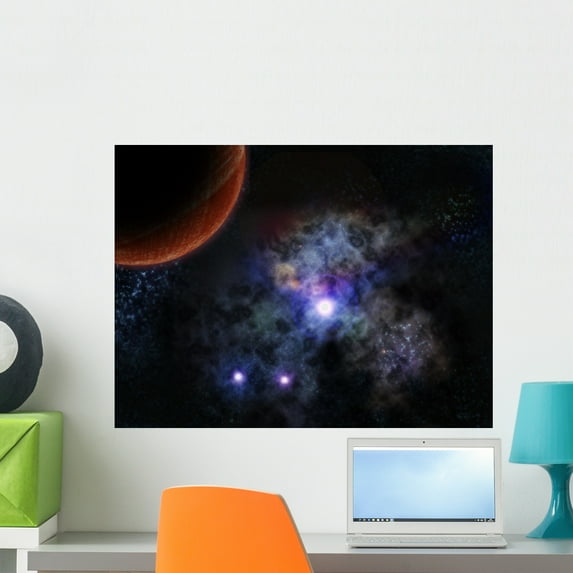 Universe Stars and Galaxies Wall Mural by Wallmonkeys Peel and Stick Graphic (24 in W x 18 in H) WM262885
