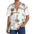 thumbnail image 3 of Balery Pretty Floral With Leaves Men's Casual Button Down Shirt Short Sleeve Textured Summer Cuban Beach Shirts-Medium, 3 of 7