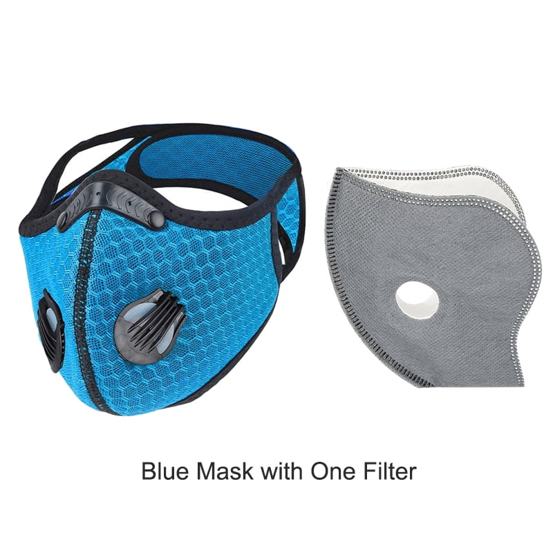 1~3PCS Face Mask Reusable Outdoor Cycling Running Sport Masks Carbon Filter 1&