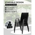thumbnail image 4 of Stackable Dining Chairs Set of 4, High-Back Patio Dining Chairs Set, Outdoor Chairs with Textilene Fabric & Metal Frame for Lawn Backyard Deck Garden, 4 of 7