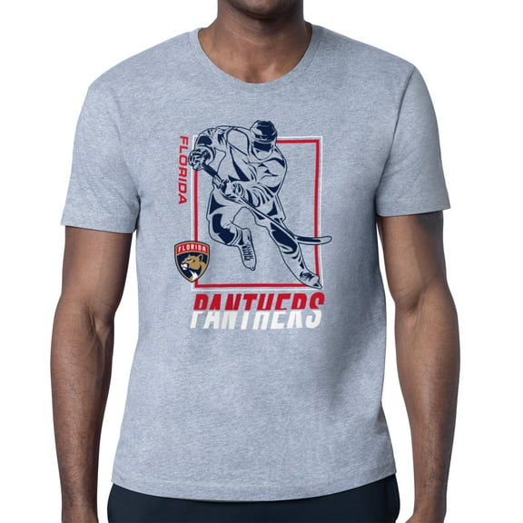 Men's Starter Heather Gray Florida Panthers Player Grid T-Shirt