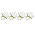 thumbnail image 3 of 4 anillos de servilleta de plástico reutilizables con diseño de rosa para restaurante, color blanco, 3 of 14