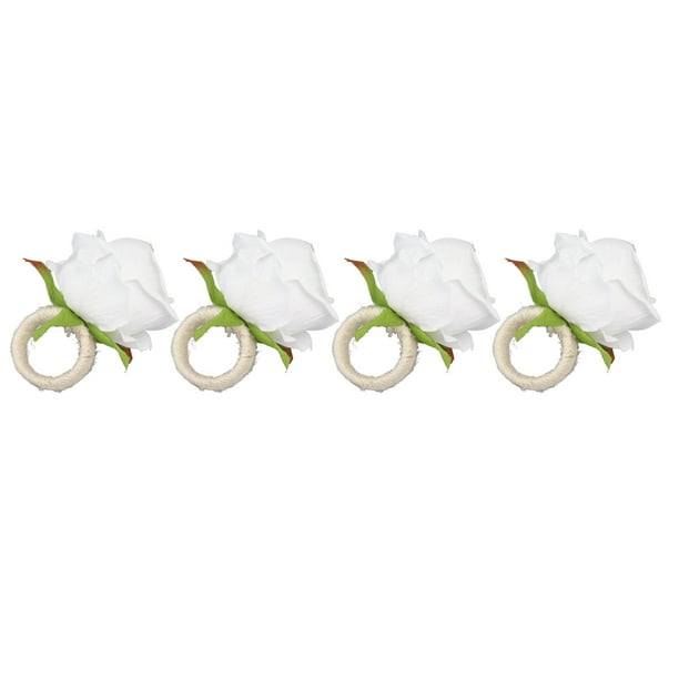 Anillo Para Servilletas De Flores Anillo Para Servilletas 4 Unidades Almacenamiento Limpio De Plástico Para Bodas ANGGREK Otros