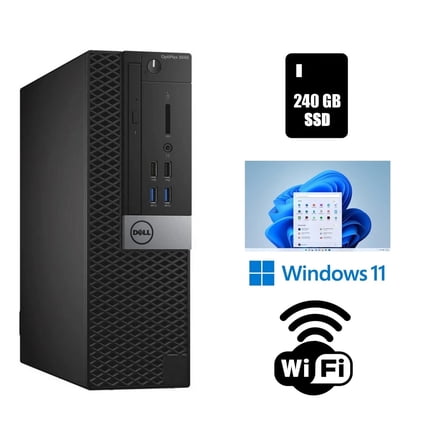 Restored Dell OptiPlex 3040 SSF Desktop Computer 16GB RAM 240GB SSD Wi-Fi Windows 11 Pro (Refurbished)