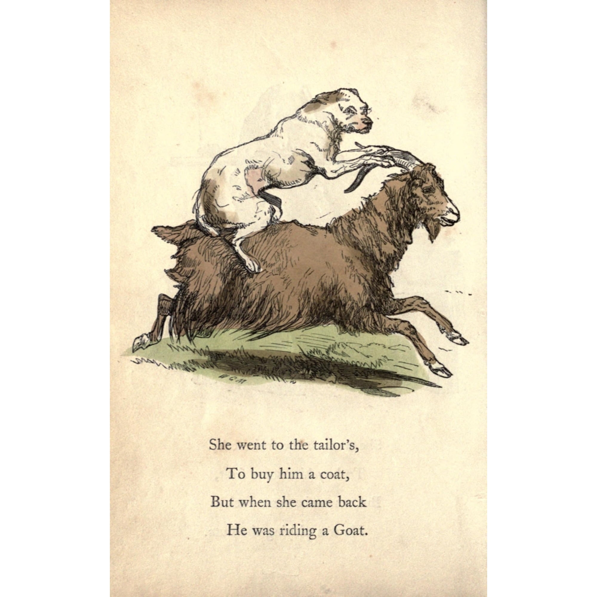 A Treasury of Pleasure Books 1850 Old Mother Hubbard & Dog 10 Canvas Art - H Weir (18 x 24)