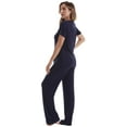 thumbnail image 2 of #FollowMe Pajama Pants Set with Satin Trim  Stylish, Cozy Sleepwear (Navy With Satin Trim, X-Large), 2 of 3