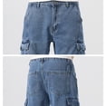 thumbnail image 4 of Yaoyar Men's Knee Length Straight Denim Shorts Cargo Classic Multi-Pocket Short Pants Casual Vintage Jean Shorts, 4 of 9