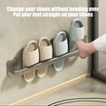 thumbnail image 4 of Bathroom Slipper Rack, Wall-Mounted Shoe Organizer, No-Drill Installation, Drainage Design, Towel Hanger, Space-Saving, 4 of 6